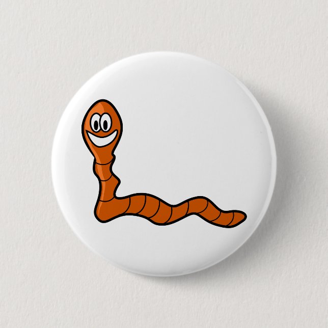 Earthworm 2 Inch Round Button (Front)