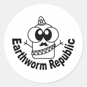 Earthworm Republic Classic Round Sticker
