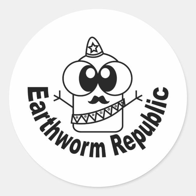 Earthworm Republic Classic Round Sticker (Front)