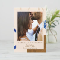 Earthy Abstract Fall Neutrals Blue Photo Wedding