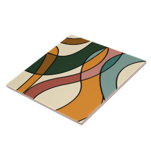 Earthy Abstract Mid Century Home Accent Tile