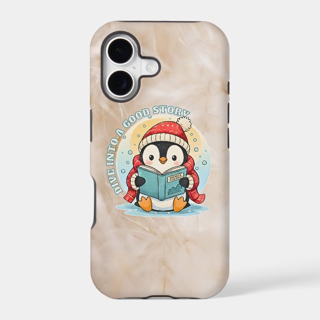 Earthy Aesthetic Penguin Reader iPhone 17 Tough Ca (Back)