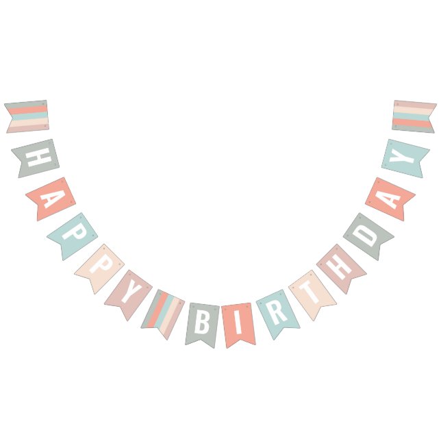 Earthy and Muted Color Swatch Birthday Bunting Flags (All)