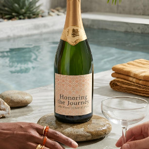 Earthy Arabesque Terracotta & Sage Personalised Sparkling Wine Label