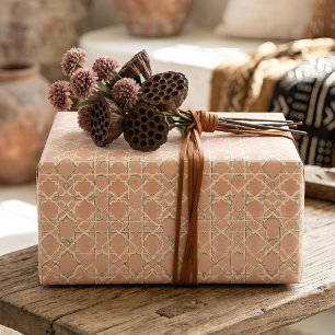 Earthy Arabesque   Terracotta & Sage Set of Wrapping Paper Sheet