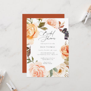 Earthy Autumn Floral Bridal Shower Invitation