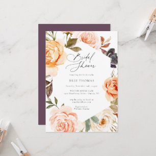 Earthy Autumn Floral Bridal Shower Invitation