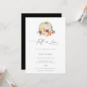 Earthy Autumn Floral Pumpkin Bridal Shower Invitation