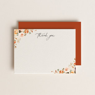Earthy Autumn Floral  Thank You Card