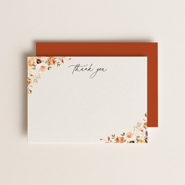 Earthy Autumn Floral  Thank You Card (Creator Uploaded)