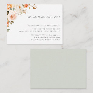 Earthy Autumn Floral Wedding Accommodations Enclosure Card