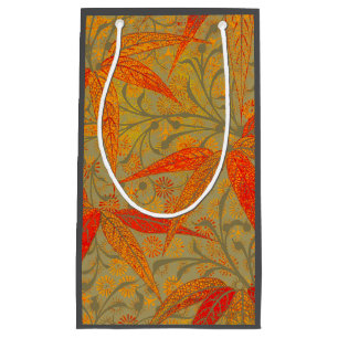 Earthy Bamboo Art Print Orange  Small Gift Bag