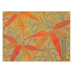 Earthy Bamboo Art Print Orange  Tablecloth
