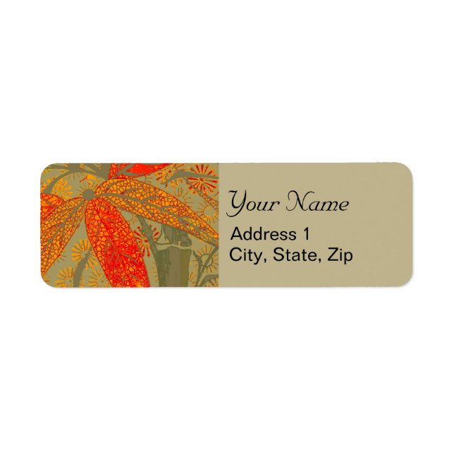 Earthy Bamboo Art Vintage Print Orange  (Front)