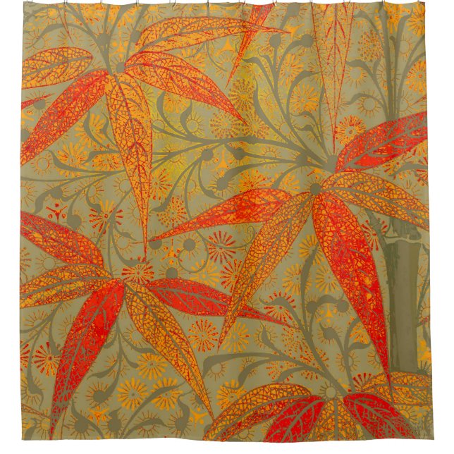 Earthy Bamboo Art Vintage Print Orange  (Front)