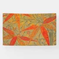 Earthy Bamboo Art Vintage Print Orange 