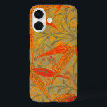 Earthy Bamboo Art Vintage Print Orange iPhone 16 Case<br><div class="desc">This Colourful bamboo art print is based on a vintage design, with orange and red bamboo, with earthy green background. Graphic art print illustration.</div>
