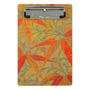 Earthy Bamboo Art Vintage Print Orange Mini Clipboard