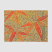 Earthy Bamboo Art Vintage Print Orange