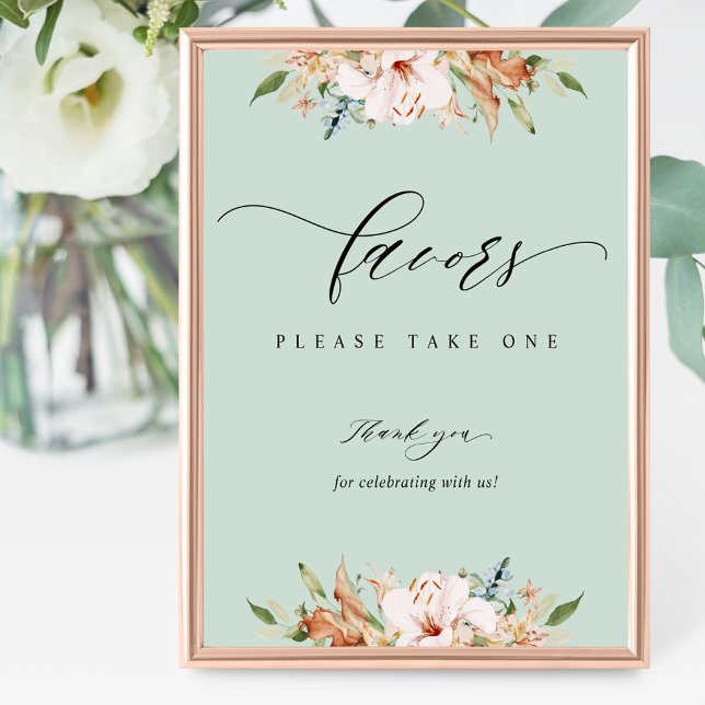 Earthy Blooms and Sage Wedding Favour Vertical Sig Poster (Creator Uploaded)