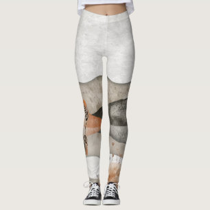 Earthy Bohemian Lake Terracotta Moon Landscape Leggings