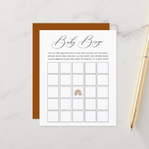 Earthy Bohemian Rainbow Baby Bingo Game