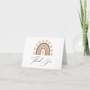 Earthy Bohemian Rainbow Thank You Card
