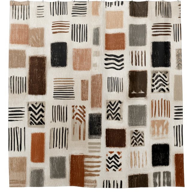 Earthy Boho Abstract Grid - Hand-Drawn Texture (Front)