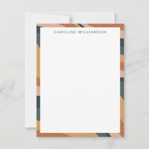 Earthy Boho Abstract Lines Terracotta Personalized Card