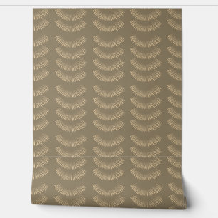 Earthy Boho Feathered Pattern Sepia Wallpaper