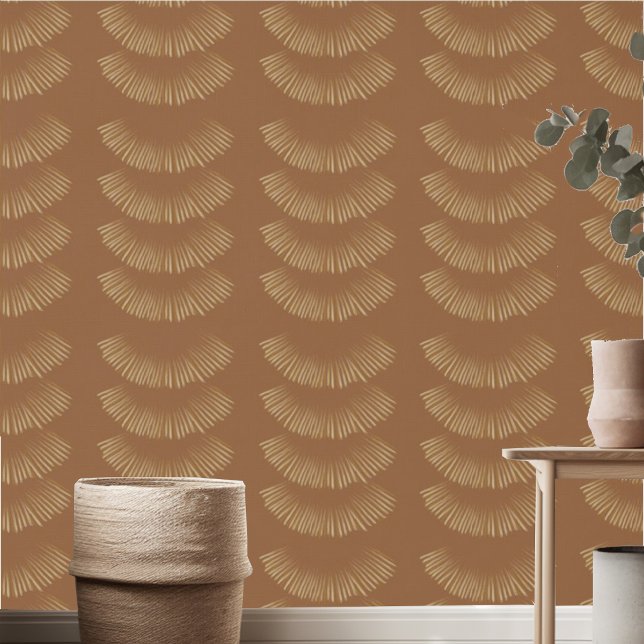 Earthy Boho Feathered Pattern Terracotta Wallpaper (Creator Uploaded)