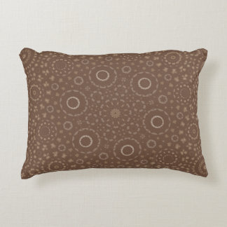 Earthy Boho Mandala Geometric Pattern | Brown Rust Accent Pillow