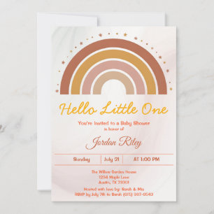 Earthy Boho Rainbow Baby Shower Gender Neutral  Invitation