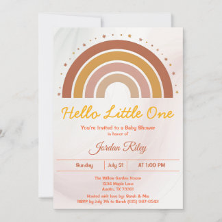 Earthy Boho Rainbow Baby Shower Gender Neutral  Invitation