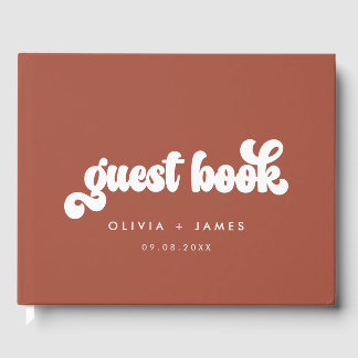 Earthy Boho Terracotta Customizable Wedding Guest Book
