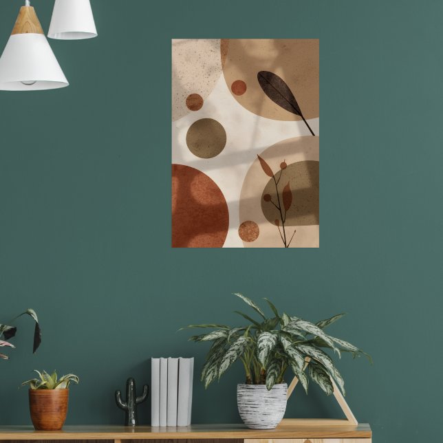 Earthy Botanical Abstract Art Poster | Organic Nat (Living Room 1)