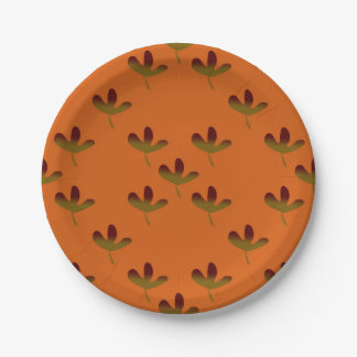 Earthy botanical, nature inspired pattern paper plate