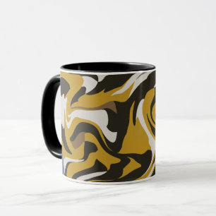 Earthy Brown Abstract Art with Fluid Swirls Mug