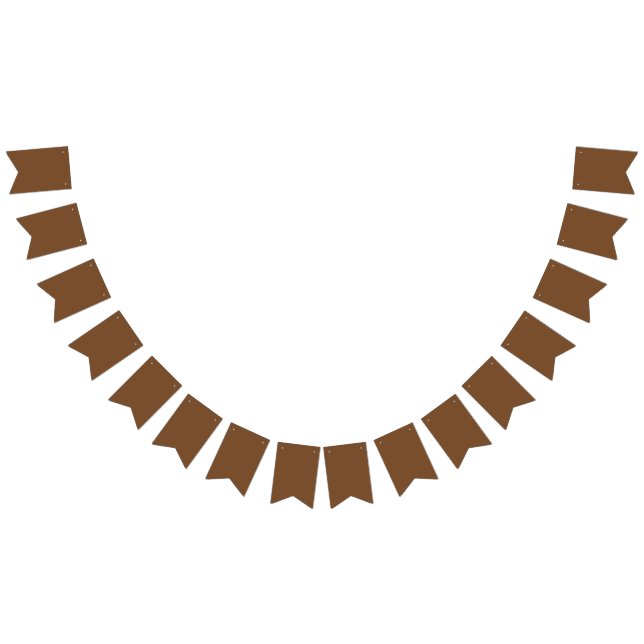 Earthy Brown Background – Minimalist Solid Colour Bunting Flags (All)