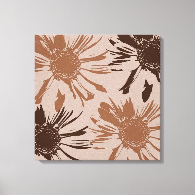 Earthy Brown Gerbera Flowers Canvas Print (Front)