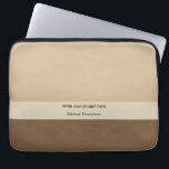 Earthy brown monogrammed Business and project Laptop Sleeve<br><div class="desc">Minimalist promotional earth tone colours,  brown. For small project.</div>