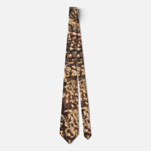 Earthy Brown Rocky Terrain in Sandy Beige Tie
