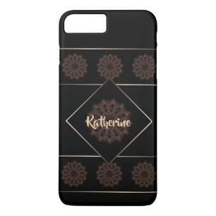 Earthy Brown Rustic Mandala Monogram Case-Mate iPhone Case
