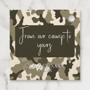 Earthy Brown & Tan Camouflage From Our Camp Favour Tags