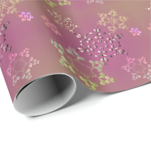 Earthy Color Snowflakes Wrapping Paper