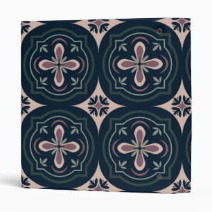 earthy colored floral geometric tiles binder