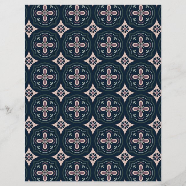 earthy colored floral geometric tiles flyer (Front)