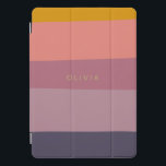 Earthy Colour Block Shapes Purple Personalized iPad Pro Cover<br><div class="desc">A simple colourful graphic design of colour blocked organic shapes in a beautiful warm colour palette of mustard,  mauve,  and dark purples,  personalized with the name or words of your choosing.</div>