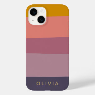Earthy Colour Block Shapes Purple Personalized iPh Case-Mate iPhone 14 Case