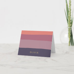 Earthy Colour Block Shapes Purple Personalized Note Card